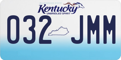 KY license plate 032JMM