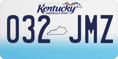 KY license plate 032JMZ