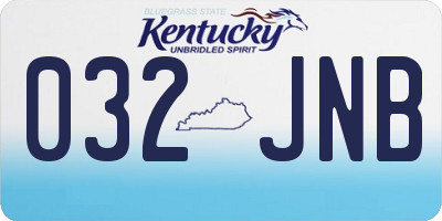 KY license plate 032JNB
