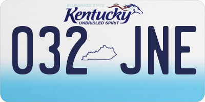 KY license plate 032JNE