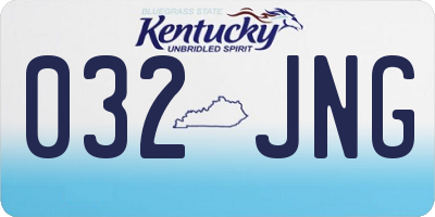 KY license plate 032JNG