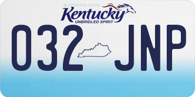 KY license plate 032JNP