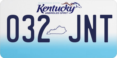KY license plate 032JNT