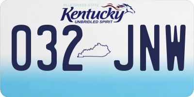 KY license plate 032JNW