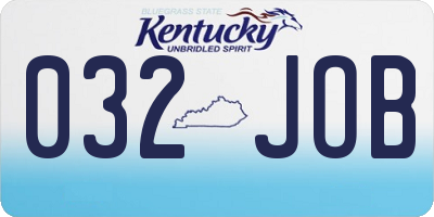 KY license plate 032JOB