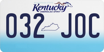KY license plate 032JOC