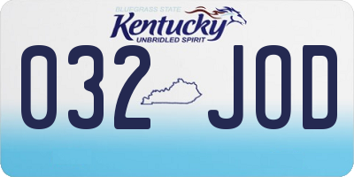 KY license plate 032JOD