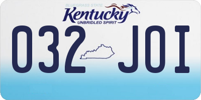 KY license plate 032JOI