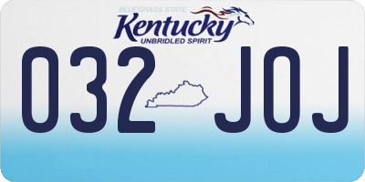KY license plate 032JOJ