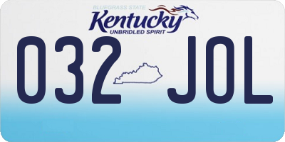 KY license plate 032JOL