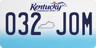 KY license plate 032JOM