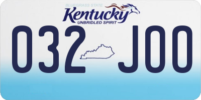 KY license plate 032JOO