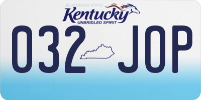 KY license plate 032JOP