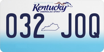 KY license plate 032JOQ