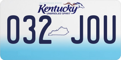 KY license plate 032JOU