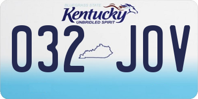 KY license plate 032JOV