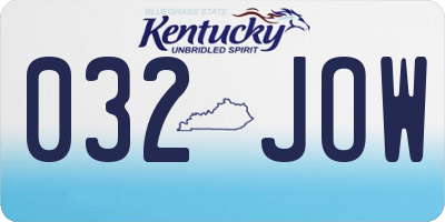 KY license plate 032JOW