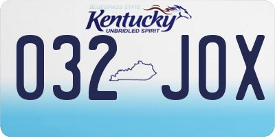 KY license plate 032JOX