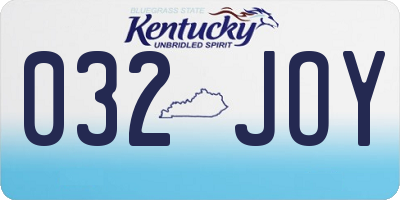 KY license plate 032JOY