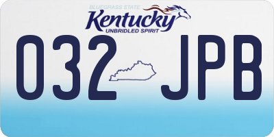 KY license plate 032JPB