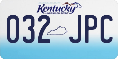KY license plate 032JPC