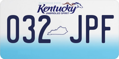 KY license plate 032JPF