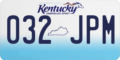 KY license plate 032JPM