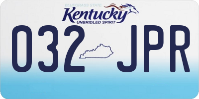 KY license plate 032JPR