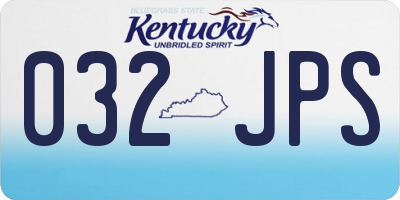 KY license plate 032JPS