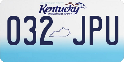 KY license plate 032JPU