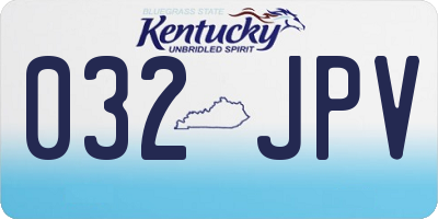 KY license plate 032JPV