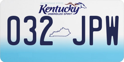 KY license plate 032JPW