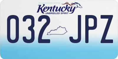 KY license plate 032JPZ
