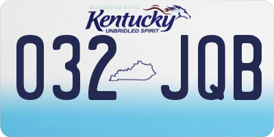 KY license plate 032JQB