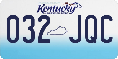 KY license plate 032JQC