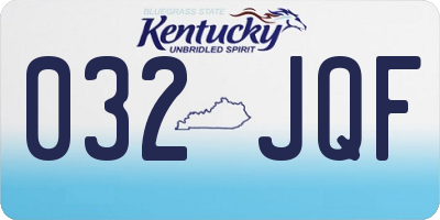 KY license plate 032JQF