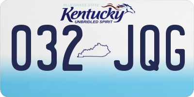 KY license plate 032JQG