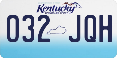 KY license plate 032JQH