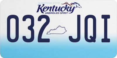 KY license plate 032JQI