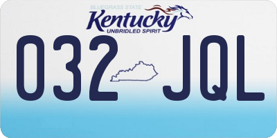 KY license plate 032JQL
