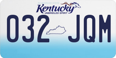 KY license plate 032JQM