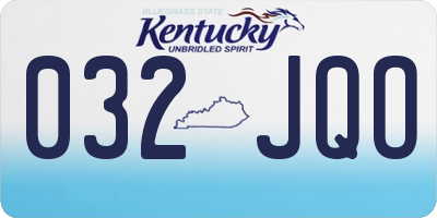 KY license plate 032JQO
