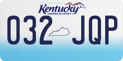 KY license plate 032JQP