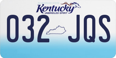 KY license plate 032JQS