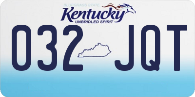 KY license plate 032JQT