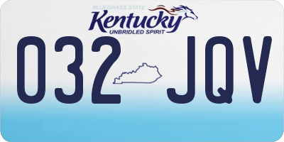 KY license plate 032JQV