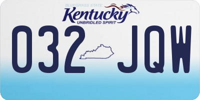 KY license plate 032JQW