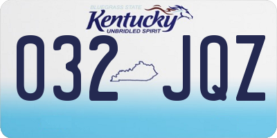 KY license plate 032JQZ