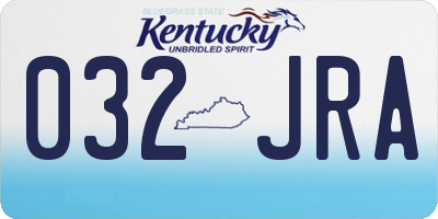 KY license plate 032JRA