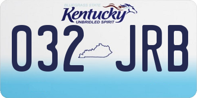 KY license plate 032JRB